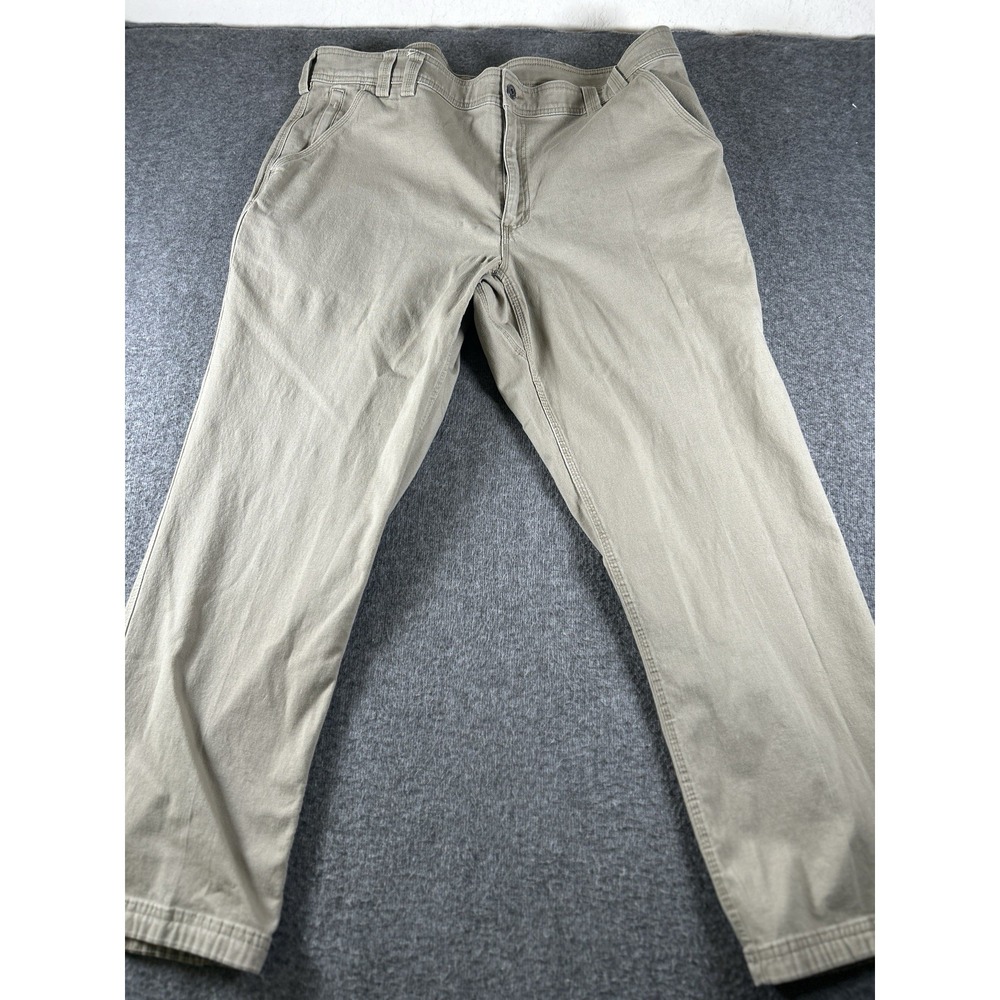 Duluth Trading Co Men's Flex Fire Hose Pants 42x30 Beige Canvas Standard‎